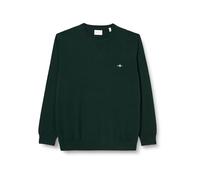 GANT Men's Classic Cotton C-Neck Sweater, Tartan Green, XXXL