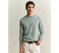 GANT Mens Classic Cotton Crew Neck Jumper - 10 Ceramic Grey