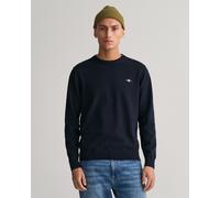 GANT Mens Classic Cotton Crew Neck Jumper - 433 Evening Blue