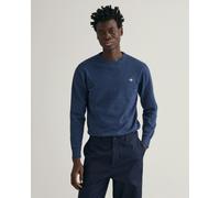 GANT Mens Classic Cotton Crew Neck Jumper - 902 Dark Jeansblue Melange - 902 Dark Jeansblue Melange - L