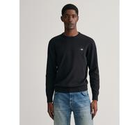 Gant Mens Classic Cotton Crew Neck Jumper - Black - Size Medium