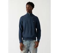 GANT Men's Classic Cotton Halfzip Sweater, Dark Denim Blue Melange, XXXL