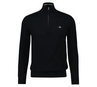 GANT Men's Classic Cotton Half Zip Pullover, Black, L