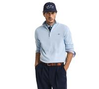 GANT Men's Classic Cotton Half Zip Pullover, Fresh blue, S