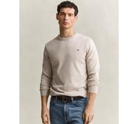 GANT Mens Classic Cotton Shield Logo Crew Neck Jumper - 215 Clay Beige