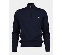 GANT Mens Classic Cotton Shield Logo Half Zip Jumper - 433 Evening Blue