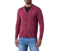 GANT Men's Classic Cotton V-Cardigan Sweater, Weinrot, XL