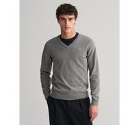 Gant Mens Classic Cotton V-Neck Jumper - Dark Grey - Size 3XL