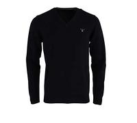 GANT Men's Classic Cotton V-Neck Pullover, Black, XXL