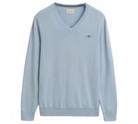 GANT Men's Classic Cotton V-Neck Pullover, Fresh blue, XXL