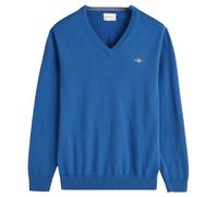 GANT Men's Classic Cotton V-Neck Pullover, Rich Blue, XL