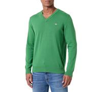 GANT Men's Classic Cotton V-Neck Pullover Sweater, Grass Green, XL