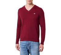 GANT Men's Classic Cotton V-Neck Pullover Sweater, Plumped Red, 3XL