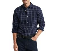 GANT Mens Classic Poplin Check Shirt Persian Blue (UK, Alpha, L, Regular, Regular, Persian Blue)