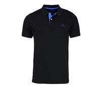 Gant Men's Contrast Collar Pique Ss Rugger Polo Shirt Not Applicable, Black (Black 5), Medium