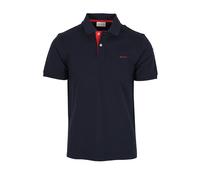 Gant Mens Contrast Collar SS Polo Shirt Evening Blue Cotton - Size X-Large