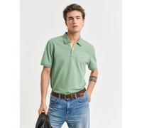 Gant Mens Contrast Piqué Polo Shirt in Green Cotton - Size Small