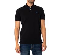 GANT Men's REG Contrast Pique SS Rugger Polo Shirt, Black, Standard, Black, XL