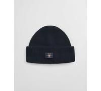GANT Mens Cotton Blend Ribbed Beanie - 433 Evening Blue - 433 Evening Blue - One Size