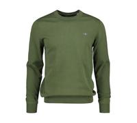 GANT Classic Cotton Crew Neck Jumper - 379 Dry Herb Green