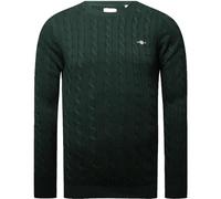 GANT Men's Cotton Cable C-Neck Sweater, Tartan Green, 4XL