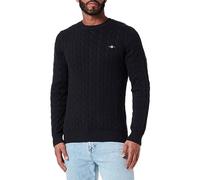 GANT Men's Cotton Cable C-Neck Sweater, Black, XXXXXL