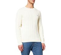 GANT Men's Cotton Cable C-Neck Sweater, Cream, 4XL