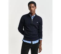 GANT Mens Cotton Cable Half Zip Jumper - 433 Evening Blue