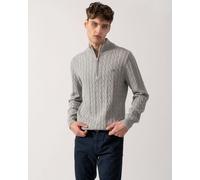 Men's GANT Mens Cotton Cable Half Zip Jumper - Grey - Size: 42/Regular