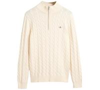Men's GANT Mens Cotton Cable Half Zip Jumper - Cream - Size: 38/Regular