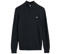Men's Gant Cotton Cable Half Zip Knitwear Evening Blue - Size: 40