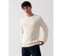 Men's GANT Mens Cotton Cable Knit Crew Neck Jumper - White - Size: 46/Regular