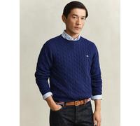 GANT Mens Cotton Cable Knit Crew Neck Jumper - 432 Rich Navy - 432 Rich Navy - M