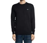 Men's GANT Mens Classic Cotton Crew Neck Jumper - Black - Size: Regular/36