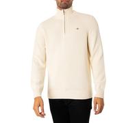 GANT Mens Cotton Half Zip Cream Sweater Cream M