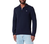 Men's GANT Mens Casual Cotton Half Zip Jumper - Navy - Size: 48/Regular