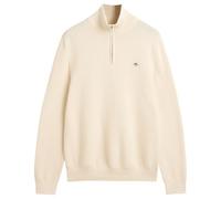 Men's GANT Mens Cotton Micro Textured Half Zip Jumper - Tan - Size: 42/Regular