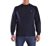 GANT Mens Cotton Pique Crew Neck Jumper - 433 Evening Blue