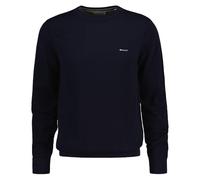 GANT Men's Cotton Pique C-Neck Pullover, Evening Blue, XL