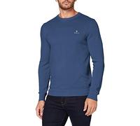 Gant Mens Cotton Pique Crew Neck Jumper - Blue - Size X-Large
