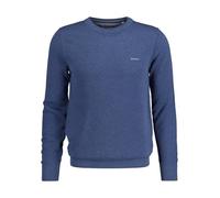 GANT Men's Cotton Pique C-neck Pullover Sweater , Denim Blue Mel,XXL