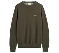 GANT Men's Cotton Pique C-neck Pullover Sweater , Juniper Green,XL