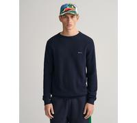 GANT Men's Cotton Pique C-neck Pullover Sweater , Evening Blue,XXL