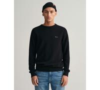 GANT Men's 8040521-5-L Cotton Pique C-Neck, Black, L