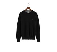 Gant Mens Cotton Pique Crew Neck Jumper - Black material_cotton - Size X-Large