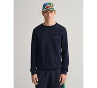 Gant Mens Cotton Pique Crew Neck Jumper - Blue - Size Medium