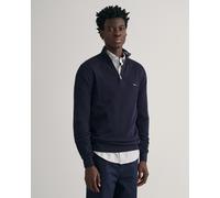 GANT Mens Cotton Pique Half Zip Jumper - 433 Evening Blue