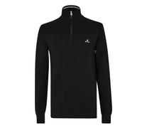 GANT Men's Cotton Pique Half-Zip Pullover, Black, Standard, Black, 4XL
