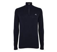 GANT Men's Cotton Pique Half Zip Pullover, Evening Blue, XXL