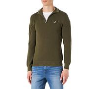 GANT Men's Cotton Pique Half Zip Pullover, Racing Green, M